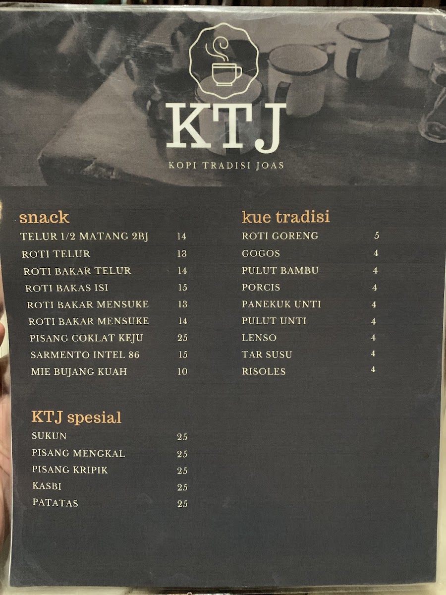 Kopi Tradisi Joas Menu - Image 1