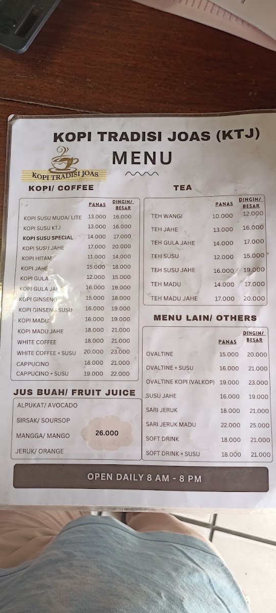 Kopi Tradisi Joas Menu - Image 6
